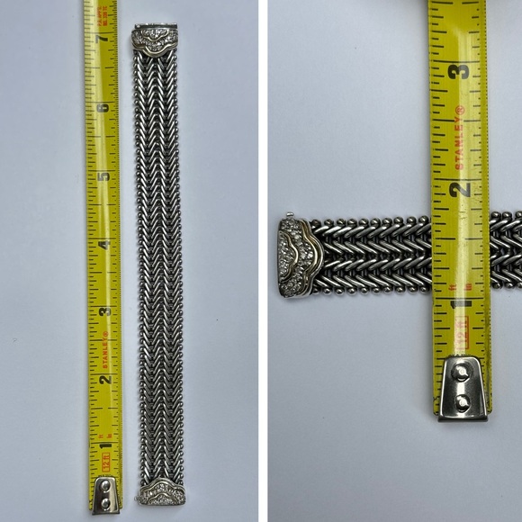 925/14K yellow gold diamond designer woven chain bracket💎✨ - Picture 15 of 17